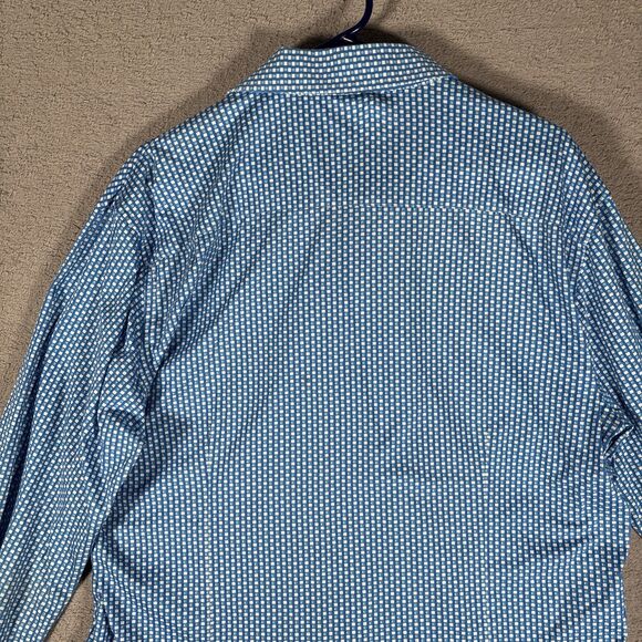 ButterCloth Mens Button Down Shirt Size XL Blue White Geometric‎ Flipcuff Preppy - Picture 11 of 13